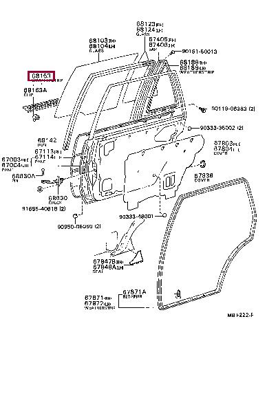 Toyota 68180-12050 Уплотнитель стекла 6818012050: Отличная цена - Купить в Польше на 2407.PL!