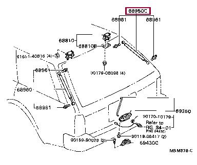 Toyota 68950-29875 Sprężyna gazowa 6895029875: Dobra cena w Polsce na 2407.PL - Kup Teraz!