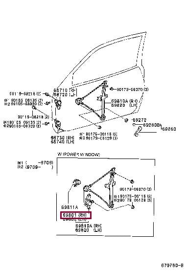 Toyota 69801-42012 Podnośnik szyby 6980142012: Dobra cena w Polsce na 2407.PL - Kup Teraz!