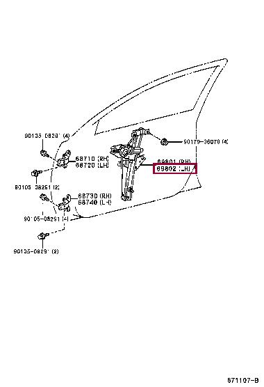 Toyota 69820-05040 Podnośnik szyby 6982005040: Dobra cena w Polsce na 2407.PL - Kup Teraz!
