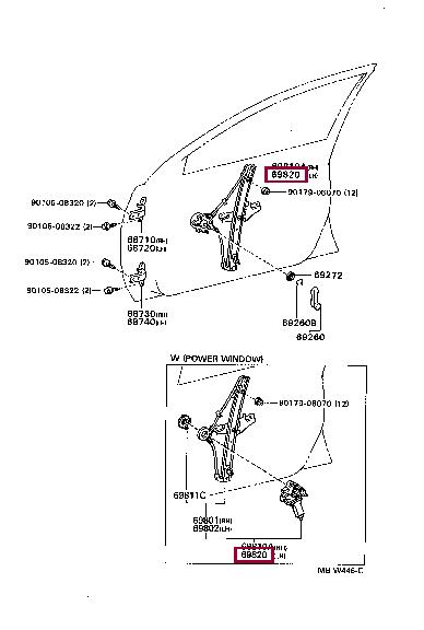 Toyota 69820-20290 Склопідіймач передньої лівої двері в зборі 6982020290: Приваблива ціна - Купити у Польщі на 2407.PL!