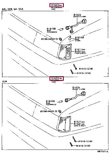 Toyota 81610-12201 Підсвітка салону 8161012201: Приваблива ціна - Купити у Польщі на 2407.PL!