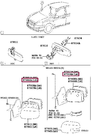 Toyota 87906-05140 Дзеркало зовнішнє заднього виду 8790605140: Купити у Польщі - Добра ціна на 2407.PL!