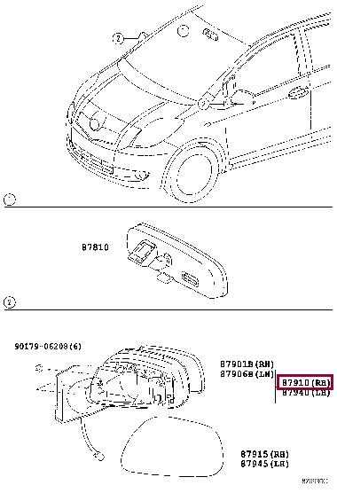 

lusterko zewnętrzne wsteczne 8791052660 Toyota