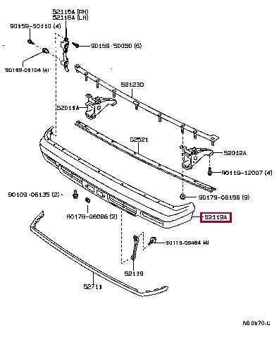 Toyota 52119-20460 Zderzak przedni 5211920460: Dobra cena w Polsce na 2407.PL - Kup Teraz!