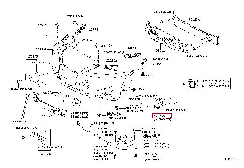 Toyota 52125-53030 Кронштейн фари протитуманної 5212553030: Приваблива ціна - Купити у Польщі на 2407.PL!