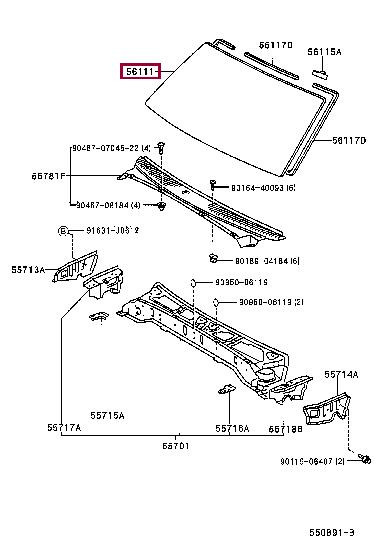 Toyota 56111-35012 Glass, windshield 5611135012: Отличная цена - Купить в Польше на 2407.PL!