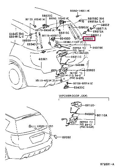 Toyota 6893002010 Sprężyna gazowa tylnej szyby 6893002010: Dobra cena w Polsce na 2407.PL - Kup Teraz!