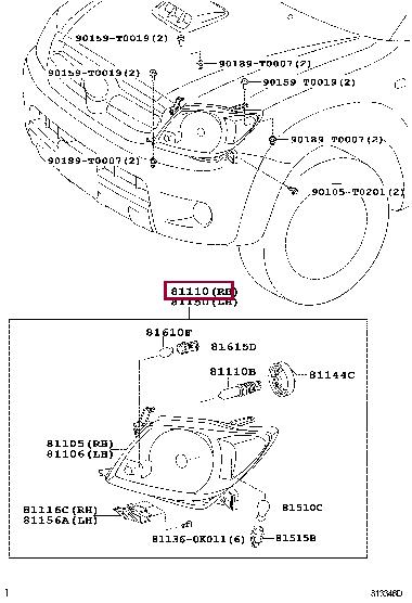 Toyota 81110-0K080 Headlamp 811100K080: Buy near me at 2407.PL in Poland at an Affordable price!