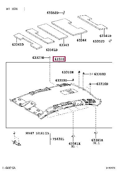 Toyota 6331130A50A0 Roof lining 6331130A50A0: Buy near me in Poland at 2407.PL - Good price!