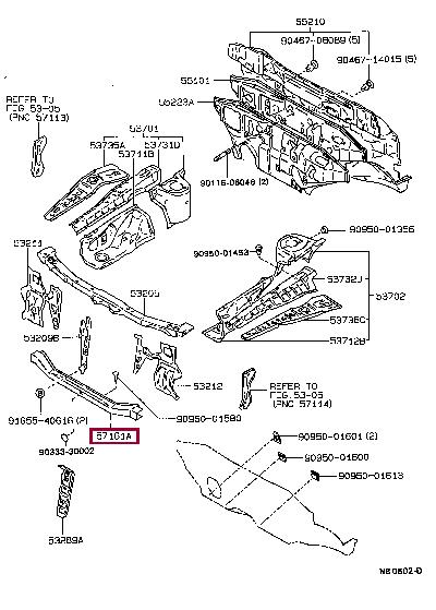 Toyota 57161-20908 Support, bumper 5716120908: Buy near me in Poland at 2407.PL - Good price!