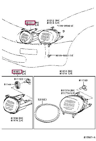 Toyota 81011-20040 Headlamp 8101120040: Buy near me at 2407.PL in Poland at an Affordable price!