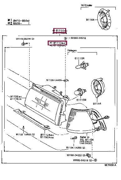 Toyota 81110-1A421 Headlamp 811101A421: Buy near me in Poland at 2407.PL - Good price!