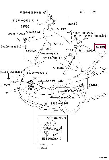 Toyota 53420-33210 Zawias pokrywy silnika, lewa 5342033210: Dobra cena w Polsce na 2407.PL - Kup Teraz!