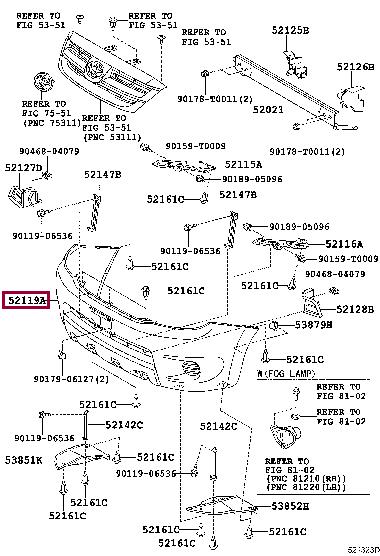 Toyota 521190K901 Бампер передний 521190K901: Отличная цена - Купить в Польше на 2407.PL!