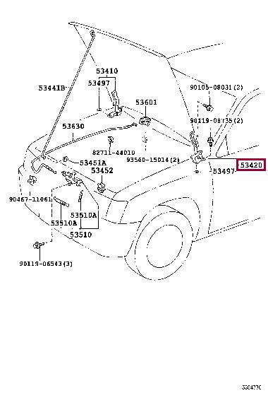 Toyota 53420-35030 Zawiasa maski silnika 5342035030: Atrakcyjna cena w Polsce na 2407.PL - Zamów teraz!