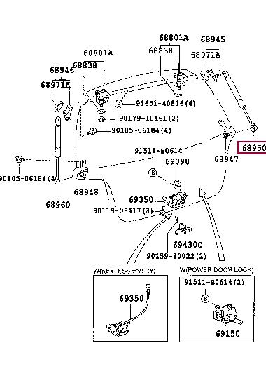 Toyota 68950-09110 Gasfeder 6895009110: Kaufen Sie zu einem guten Preis in Polen bei 2407.PL!