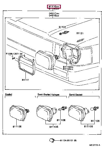 Toyota 81110-89155 Фара основная 8111089155: Купить в Польше - Отличная цена на 2407.PL!