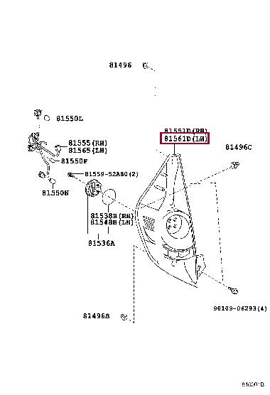 Toyota 81561-52894 Lampa tylna lewa 8156152894: Dobra cena w Polsce na 2407.PL - Kup Teraz!