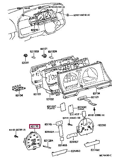 8311095N13 Toyota Speedometer