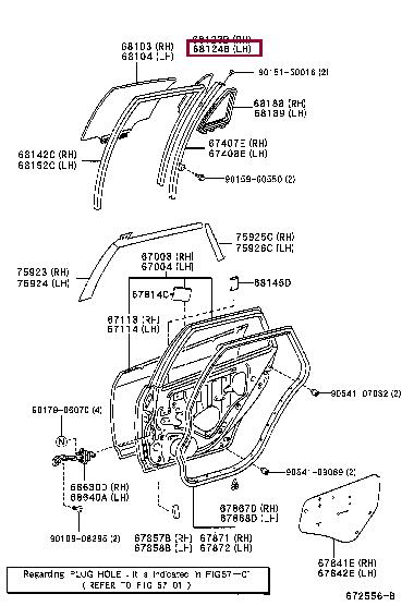 Toyota 68124-13250 Скло бічне 6812413250: Приваблива ціна - Купити у Польщі на 2407.PL!