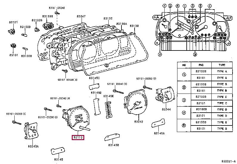 8322060660 Toyota Speedometer