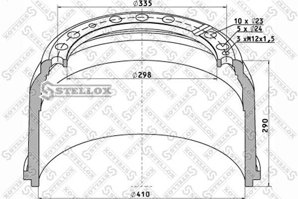 Stellox 85-00106-SX Rear brake drum 8500106SX: Buy near me at 2407.PL in Poland at an Affordable price!
