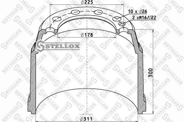 Stellox 85-00128-SX Тормозной барабан 8500128SX: Отличная цена - Купить в Польше на 2407.PL!