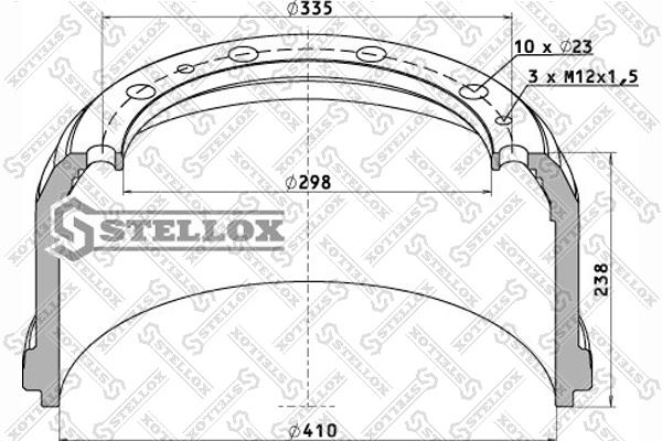 Stellox 85-00173-SX Rear brake drum 8500173SX: Buy near me in Poland at 2407.PL - Good price!