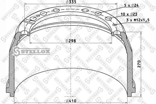 Stellox 85-00014-SX Тормозной барабан задний 8500014SX: Отличная цена - Купить в Польше на 2407.PL!