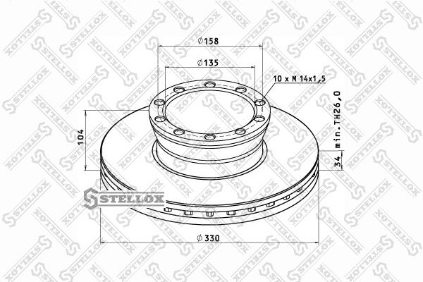 Stellox 85-00710-SX Front brake disc ventilated 8500710SX: Buy near me in Poland at 2407.PL - Good price!