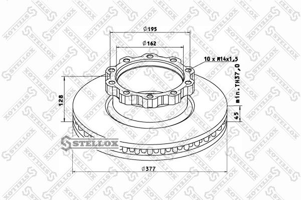 Stellox 85-00712-SX Front brake disc ventilated 8500712SX: Buy near me in Poland at 2407.PL - Good price!