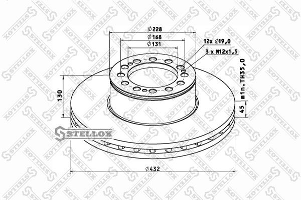 Stellox 85-00714-SX Front brake disc ventilated 8500714SX: Buy near me in Poland at 2407.PL - Good price!