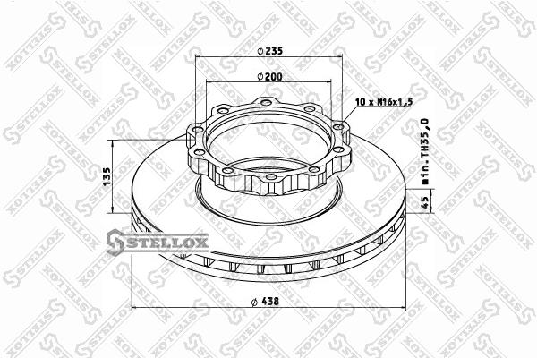 Stellox 85-00715-SX Front brake disc ventilated 8500715SX: Buy near me in Poland at 2407.PL - Good price!