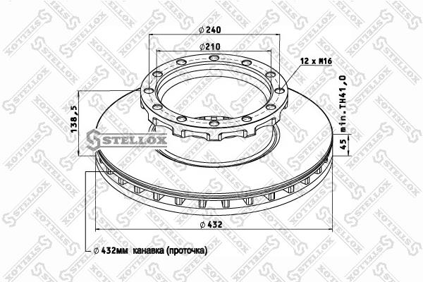 Stellox 85-00742-SX Ventilated disc brake, 1 pcs. 8500742SX: Buy near me in Poland at 2407.PL - Good price!