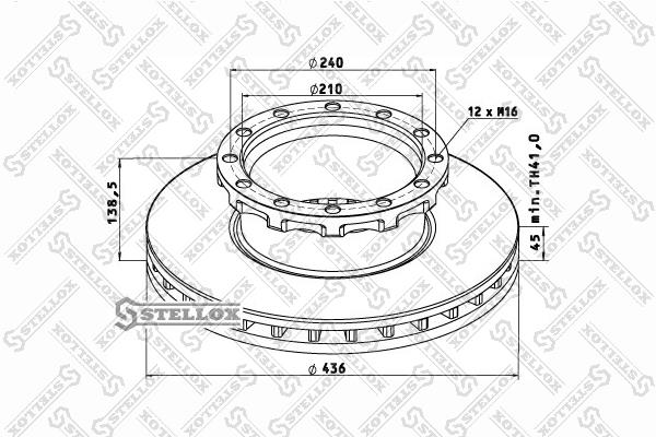 Stellox 85-00743-SX Front brake disc ventilated 8500743SX: Buy near me in Poland at 2407.PL - Good price!