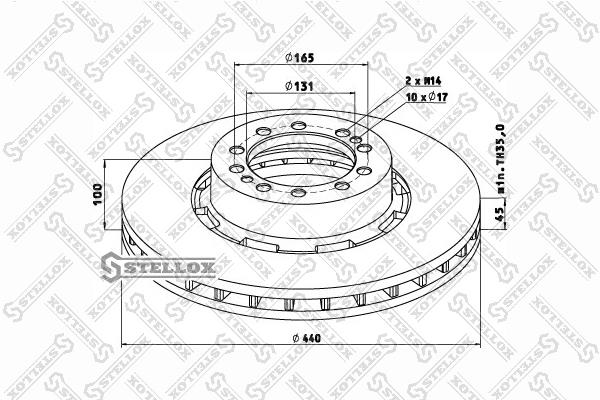 Stellox 85-00748-SX Front brake disc ventilated 8500748SX: Buy near me in Poland at 2407.PL - Good price!
