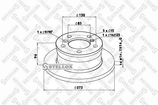 Stellox 85-00763-SX Rear brake disc, non-ventilated 8500763SX: Buy near me at 2407.PL in Poland at an Affordable price!