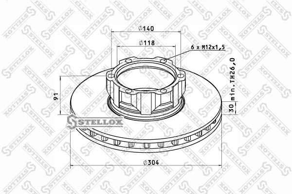 Stellox 85-00774-SX Front brake disc ventilated 8500774SX: Buy near me in Poland at 2407.PL - Good price!