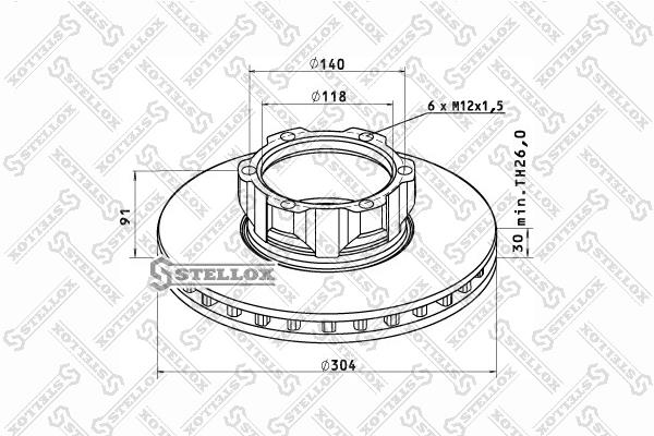 Stellox 85-00774-SX Диск гальмівний передній вентильований 8500774SX: Приваблива ціна - Купити у Польщі на 2407.PL!