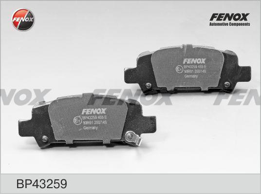 Fenox BP43259 Тормозные колодки дисковые, комплект BP43259: Отличная цена - Купить в Польше на 2407.PL!