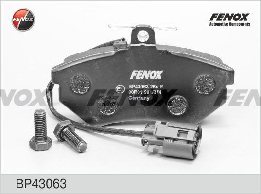 Fenox BP43063 Тормозные колодки дисковые, комплект BP43063: Отличная цена - Купить в Польше на 2407.PL!