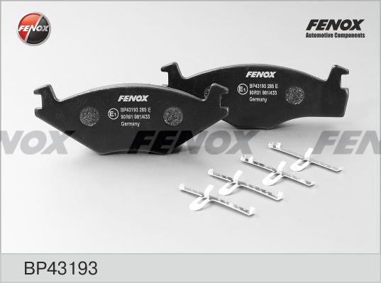 Fenox BP43193 Brake Pad Set, disc brake BP43193: Buy near me at 2407.PL in Poland at an Affordable price!