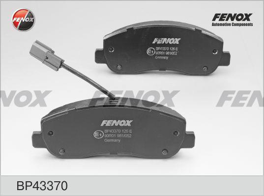Fenox BP43370 Тормозные колодки дисковые, комплект BP43370: Отличная цена - Купить в Польше на 2407.PL!