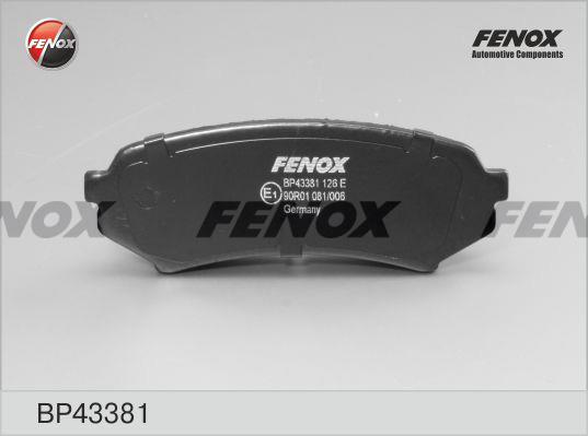 Fenox BP43381 Тормозные колодки дисковые, комплект BP43381: Отличная цена - Купить в Польше на 2407.PL!