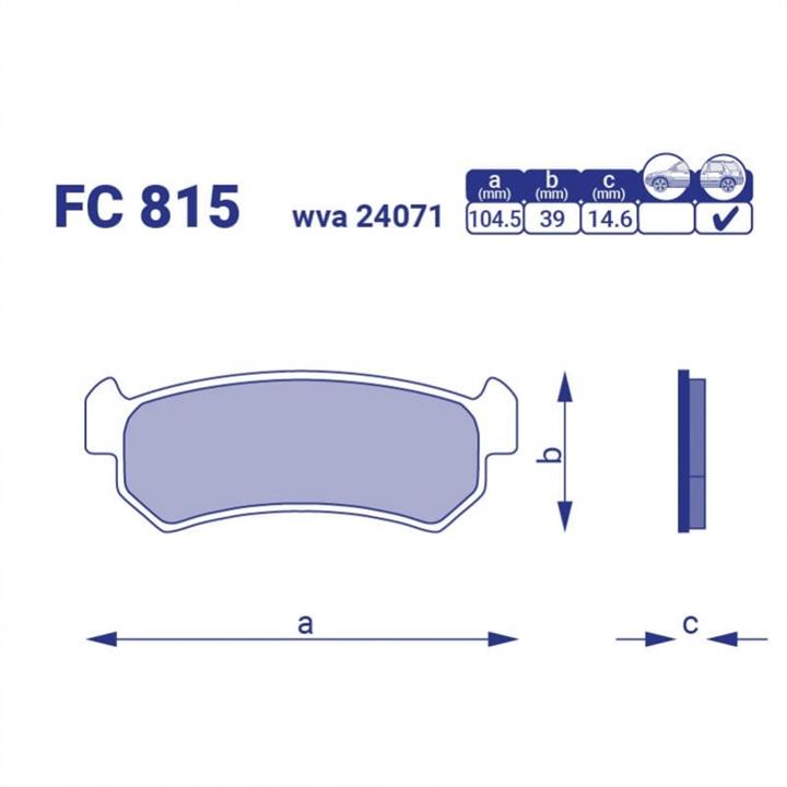 Frico FC 815 Тормозные колодки дисковые, комплект FC815: Отличная цена - Купить в Польше на 2407.PL!