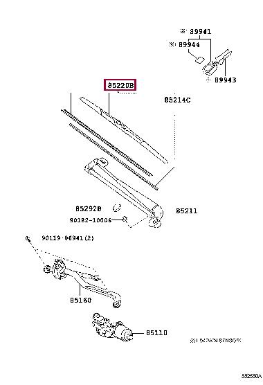 Toyota 85222-52190 Hybrid-Wischerblatt 700 mm (28") 8522252190: Kaufen Sie zu einem guten Preis in Polen bei 2407.PL!