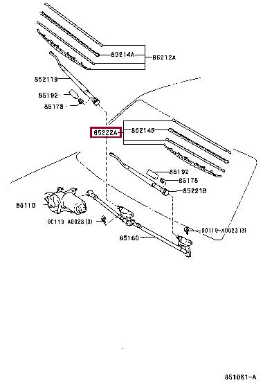 Toyota 85222-0C012 Щітка склоочисника 852220C012: Купити у Польщі - Добра ціна на 2407.PL!