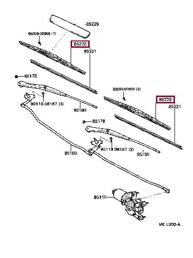Toyota 85220-1A020 Wiperblade 852201A020: Buy near me at 2407.PL in Poland at an Affordable price!