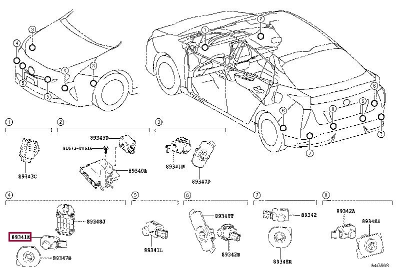 Toyota 89341-48040-A3 Датчик парковки 8934148040A3: Приваблива ціна - Купити у Польщі на 2407.PL!